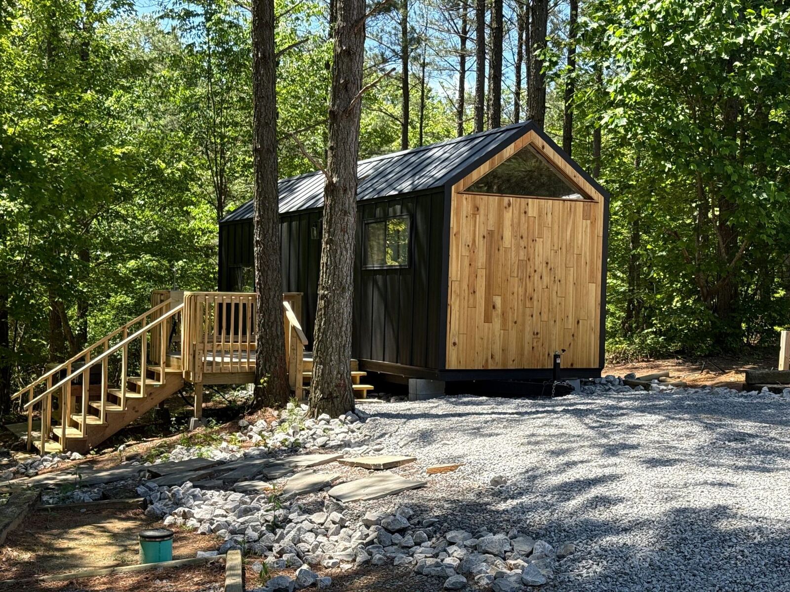 Exterior of Cabin @28, a mountain cabin rental at Sasquatch Farm RV Park